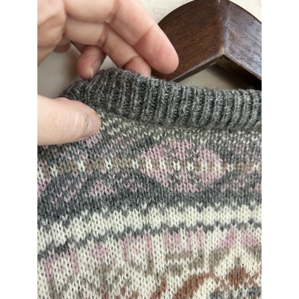 Vintage Maddy Moss Cardigan Sweater Wool Fair Isle Scotland Cottagecore Granny S - Picture 9 of 9